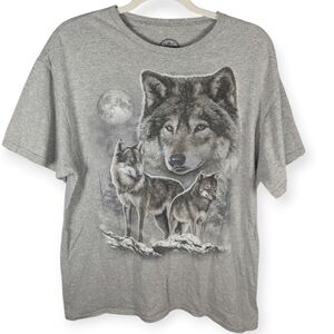 DOM wolf Nature Mountain T-shirt Size Youth Large